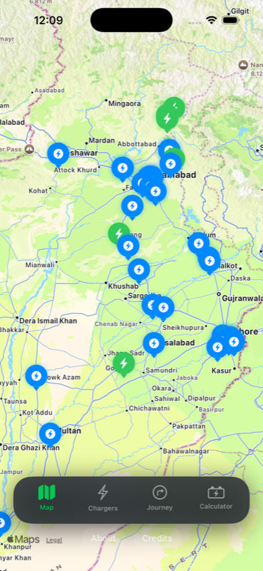 ChargePK app — live EV charger map of Pakistan